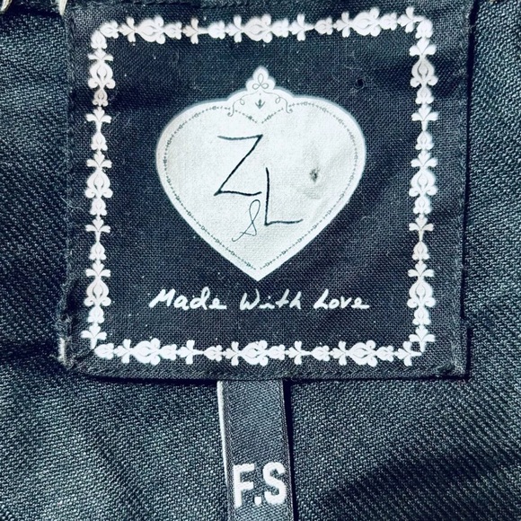 Z&L Europe Made With Love Top Women's S Small Black Boho Embroidered Festival - Picture 4 of 11